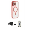 MARSİLYAN™- iPhone 14 Pro Max Kılıf Nova Işık Özel Seri - Siyah Bilvis Hayalet Cam Ekran Koruyucu + Raze Metal Kamera Lens - GS