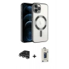 MARSİLYAN™- iPhone 14 Pro Max Kılıf Nova Işık Özel Seri - Siyah Bilvis Hayalet Cam Ekran Koruyucu + Raze Metal Kamera Lens - GS