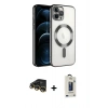 MARSİLYAN™- iPhone 14 Pro Max Kılıf Nova Işık Özel Seri - Siyah Bilvis Hayalet Cam Ekran Koruyucu + Raze Metal Kamera Lens - GD