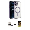 MARSİLYAN™- iPhone 14 Pro Max Kılıf Nova Işık Özel Seri - Siyah Buffer Cam Ekran Koruyucu + Bilvis Titan Kamera Lens - GS