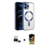 MARSİLYAN™- iPhone 14 Pro Max Kılıf Nova Işık Özel Seri - Siyah Buffer Cam Ekran Koruyucu + Bilvis Titan Kamera Lens - DNMR