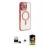 MARSİLYAN™- iPhone 14 Pro Max Kılıf Nova Işık Özel Seri - Siyah Buffer Cam Ekran Koruyucu + Bilvis Titan Kamera Lens - DNMR