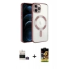 MARSİLYAN™- iPhone 14 Pro Max Kılıf Nova Işık Özel Seri - Siyah Buffer Cam Ekran Koruyucu + Gold Bilvis Titan Kamera Lens