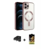 MARSİLYAN™- iPhone 14 Pro Max Kılıf Nova Işık Özel Seri - Siyah Buffer Cam Ekran Koruyucu + Raze Metal Kamera Lens - GS