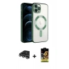 MARSİLYAN™- iPhone 14 Pro Max Kılıf Nova Işık Özel Seri - Siyah Buffer Cam Ekran Koruyucu + Raze Metal Kamera Lens - GS
