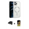 MARSİLYAN™- iPhone 14 Pro Max Kılıf Nova Işık Özel Seri - Siyah Buffer Cam Ekran Koruyucu + Raze Metal Kamera Lens - GS