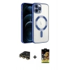 MARSİLYAN™- iPhone 14 Pro Max Kılıf Nova Işık Özel Seri - Siyah Buffer Cam Ekran Koruyucu + Raze Metal Kamera Lens - GD