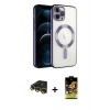 MARSİLYAN™- iPhone 14 Pro Max Kılıf Nova Işık Özel Seri - Siyah Buffer Cam Ekran Koruyucu + Raze Metal Kamera Lens - GD