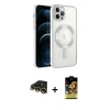 MARSİLYAN™- iPhone 14 Pro Max Kılıf Nova Işık Özel Seri - Siyah Buffer Cam Ekran Koruyucu + Raze Metal Kamera Lens - GD