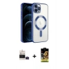 MARSİLYAN™- iPhone 14 Pro Max Kılıf Nova Işık Özel Seri - Siyah Buffer Cam Ekran Koruyucu + Siyah Bilvis Titan Kamera Lens