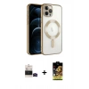 MARSİLYAN™- iPhone 14 Pro Max Kılıf Nova Işık Özel Seri - Siyah Buffer Cam Ekran Koruyucu + Siyah Bilvis Titan Kamera Lens