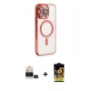 MARSİLYAN™- iPhone 14 Pro Max Kılıf Nova Işık Özel Seri - Siyah Buffer Cam Ekran Koruyucu + Siyah Bilvis Titan Kamera Lens