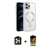 MARSİLYAN™- iPhone 14 Pro Max Kılıf Nova Işık Özel Seri - Siyah Buffer Cam Ekran Koruyucu + PVD Metal Kamera Lens - TU