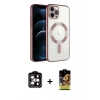 MARSİLYAN™- iPhone 14 Pro Max Kılıf Nova Işık Özel Seri - Siyah Buffer Cam Ekran Koruyucu + PVD Metal Kamera Lens - TU