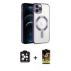 MARSİLYAN™- iPhone 14 Pro Max Kılıf Nova Işık Özel Seri - Siyah Buffer Cam Ekran Koruyucu + PVD Metal Kamera Lens - TU
