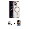 MARSİLYAN™- iPhone 14 Pro Max Kılıf Nova Işık Özel Seri - Siyah Buffer Hayalet Cam Ekran Koruyucu + Bilvis Titan Kamera Lens - GD