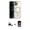 MARSİLYAN™- iPhone 14 Pro Max Kılıf Nova Işık Özel Seri - Siyah Buffer Hayalet Cam Ekran Koruyucu + Bilvis Titan Kamera Lens - DNMR