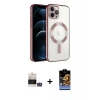 MARSİLYAN™- iPhone 14 Pro Max Kılıf Nova Işık Özel Seri - Siyah Buffer Hayalet Cam Ekran Koruyucu + Gümüş Bilvis Titan Kamera Lens