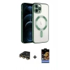 MARSİLYAN™- iPhone 14 Pro Max Kılıf Nova Işık Özel Seri - Siyah Buffer Hayalet Cam Ekran Koruyucu + Raze Metal Kamera Lens - GD