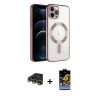 MARSİLYAN™- iPhone 14 Pro Max Kılıf Nova Işık Özel Seri - Siyah Buffer Hayalet Cam Ekran Koruyucu + Raze Metal Kamera Lens - GD