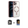 MARSİLYAN™- iPhone 14 Pro Max Kılıf Nova Işık Özel Seri - Siyah Buffer Hayalet Cam Ekran Koruyucu + PVD Metal Kamera Lens - TU