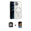 MARSİLYAN™- iPhone 14 Pro Max Kılıf Nova Işık Özel Seri - Siyah Buffer Hayalet Cam Ekran Koruyucu + PVD Metal Kamera Lens - TU
