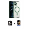 MARSİLYAN™- iPhone 14 Pro Max Kılıf Nova Işık Özel Seri - Siyah Buffer Hayalet Cam Ekran Koruyucu + PVD Metal Kamera Lens - TU