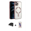 MARSİLYAN™- iPhone 14 Pro Max Kılıf Nova Işık Özel Seri - Siyah Joko 5D Cam + Gümüş Raze Metal Kamera Lens