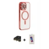 MARSİLYAN™- iPhone 14 Pro Max Kılıf Nova Işık Özel Seri - Siyah Joko 5D Cam + Raze Metal Kamera Lens - GD