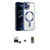 MARSİLYAN™- iPhone 14 Pro Max Kılıf Nova Işık Özel Seri - Siyah Joko Magic 5D Hayalet Cam + Derin Mor Bilvis Titan Kamera Lens
