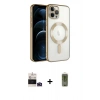 MARSİLYAN™- iPhone 14 Pro Max Kılıf Nova Işık Özel Seri - Siyah Joko Magic 5D Hayalet Cam + Derin Mor Bilvis Titan Kamera Lens