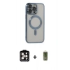 MARSİLYAN™- iPhone 14 Pro Max Kılıf Nova Işık Özel Seri - Siyah Joko Magic 5D Hayalet Cam + PVD Metal Kamera Lens - TU
