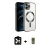 MARSİLYAN™- iPhone 14 Pro Max Kılıf Nova Işık Özel Seri - Siyah Joko Magic 5D Hayalet Cam + PVD Metal Kamera Lens - TU
