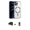 MARSİLYAN™- iPhone 14 Pro Max Kılıf Nova Işık Özel Seri - Siyah Joko Magic 5D Hayalet Cam + Raze Metal Kamera Lens - GD