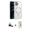 MARSİLYAN™- iPhone 14 Pro Max Kılıf Nova Işık Özel Seri - Siyah Mat Seramik Nano Ekran Koruyucu + Bilvis Titan Kamera Lens - GS