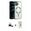 MARSİLYAN™- iPhone 14 Pro Max Kılıf Nova Işık Özel Seri - Siyah Mat Seramik Nano Ekran Koruyucu + Bilvis Titan Kamera Lens - GD