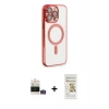 MARSİLYAN™- iPhone 14 Pro Max Kılıf Nova Işık Özel Seri - Siyah Mat Seramik Nano Ekran Koruyucu + Bilvis Titan Kamera Lens - GD