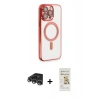MARSİLYAN™- iPhone 14 Pro Max Kılıf Nova Işık Özel Seri - Siyah Mat Seramik Nano Ekran Koruyucu + Raze Metal Kamera Lens - GS