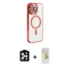 MARSİLYAN™- iPhone 14 Pro Max Kılıf Nova Işık Özel Seri - Siyah Mat Seramik Nano Ekran Koruyucu + PVD Metal Kamera Lens - TU