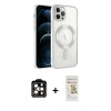 MARSİLYAN™- iPhone 14 Pro Max Kılıf Nova Işık Özel Seri - Siyah Mat Seramik Nano Ekran Koruyucu + PVD Metal Kamera Lens - TU