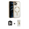 MARSİLYAN™- iPhone 14 Pro Max Kılıf Nova Işık Özel Seri - Siyah Mat Seramik Nano Ekran Koruyucu + PVD Metal Kamera Lens - TU