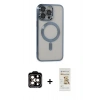 MARSİLYAN™- iPhone 14 Pro Max Kılıf Nova Işık Özel Seri - Siyah Mat Seramik Nano Ekran Koruyucu + PVD Metal Kamera Lens - TU