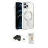 MARSİLYAN™- iPhone 14 Pro Max Kılıf Nova Işık Özel Seri - Siyah Mat Seramik Nano Ekran Koruyucu + Raze Metal Kamera Lens - GD