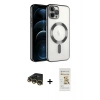MARSİLYAN™- iPhone 14 Pro Max Kılıf Nova Işık Özel Seri - Siyah Mat Seramik Nano Ekran Koruyucu + Raze Metal Kamera Lens - GD