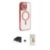 MARSİLYAN™- iPhone 14 Pro Max Kılıf Nova Işık Özel Seri - Siyah Mat Seramik Nano Ekran Koruyucu + Raze Metal Kamera Lens - GD