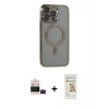 MARSİLYAN™- iPhone 14 Pro Max Kılıf Nova Işık Özel Seri - Siyah Mat Seramik Nano Ekran Koruyucu + Bilvis Titan Kamera Lens - SH