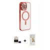 MARSİLYAN™- iPhone 14 Pro Max Kılıf Nova Işık Özel Seri - Siyah Mat Seramik Nano Ekran Koruyucu + Bilvis Titan Kamera Lens - SH