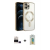 MARSİLYAN™- iPhone 14 Pro Max Kılıf Nova Işık Özel Seri - Siyah Polymer Nano Ekran Koruyucu + Bilvis Titan Kamera Lens - DNMR