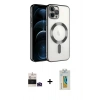 MARSİLYAN™- iPhone 14 Pro Max Kılıf Nova Işık Özel Seri - Siyah Polymer Nano Ekran Koruyucu + Bilvis Titan Kamera Lens - DNMR