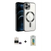 MARSİLYAN™- iPhone 14 Pro Max Kılıf Nova Işık Özel Seri - Siyah Polymer Nano Ekran Koruyucu + Bilvis Titan Kamera Lens - GD